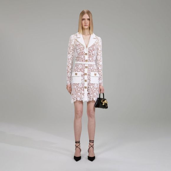 Self-Portrait Dresses & Skirts - Self-Portrait Magnolia Lace Button-Front Minidress US 2 $510